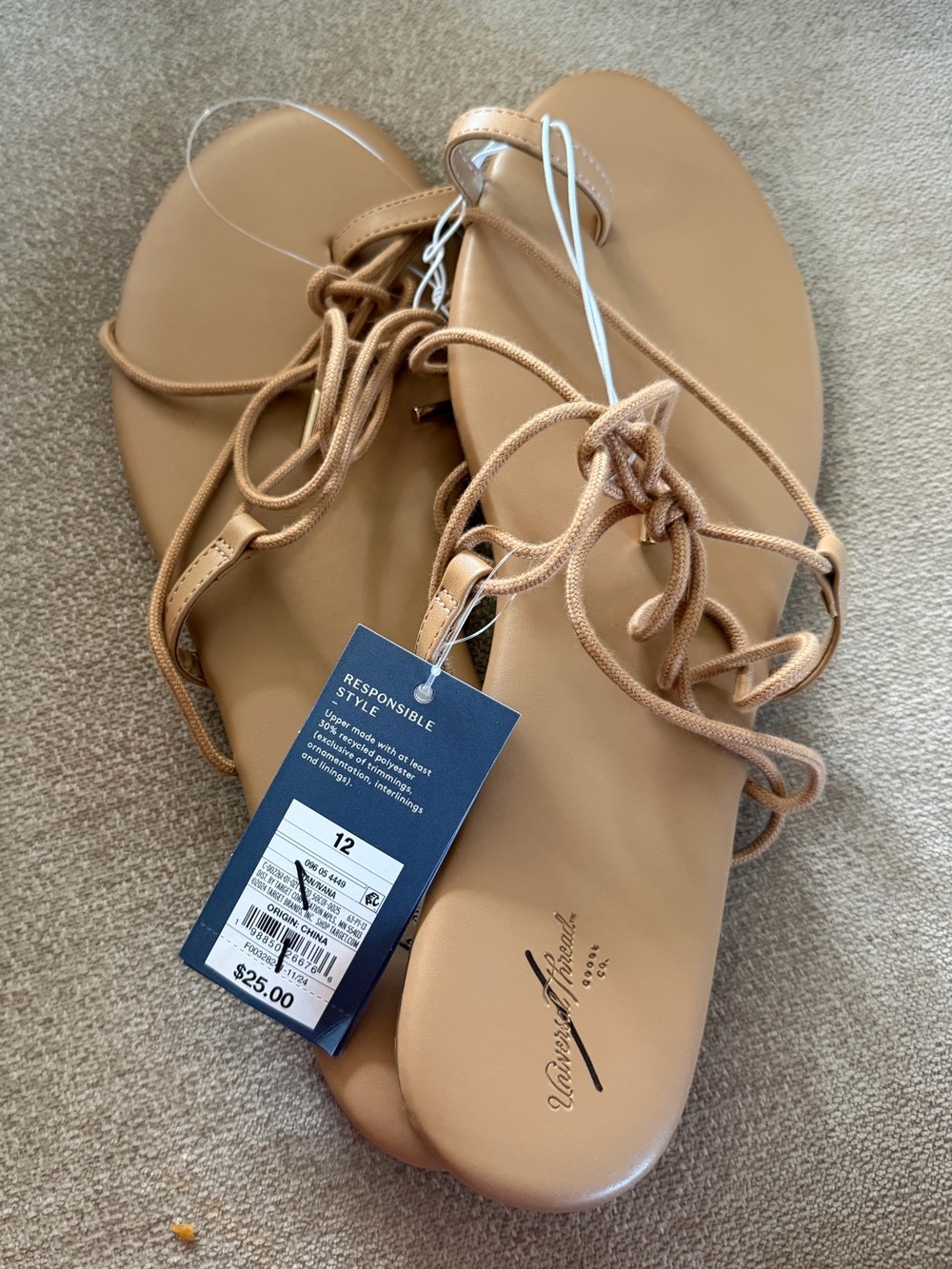 Universal Thread Tan Lace-Up Gladiator Sandals